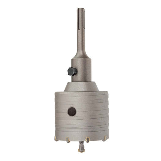 scie trépan pour construction en carbure (md) ø68 mm + mandrin sds plus + foret centreur