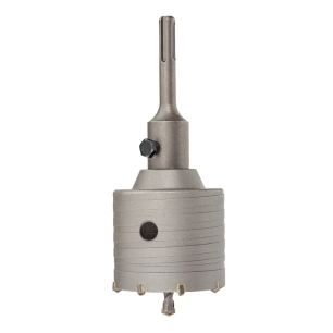 scie trépan pour construction en carbure (md) ø90 mm + mandrin sds plus + foret centreur