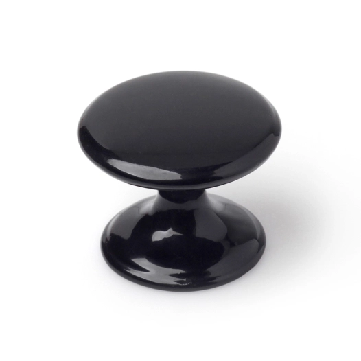 bouton de meuble, modèle 756, en zamak finition noire ø33 mm