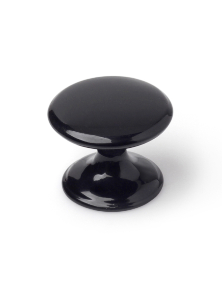 Bouton de Meuble REI Zamak Noir Design moderne, finition noire mate - REI