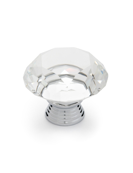 Bouton Meuble Cristal Chromé Design élégant zamak & cristal - REI