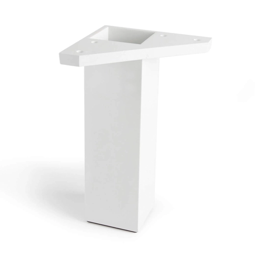 pied d'angle carré, modèle 972, en abs, 42 x 42 x 150 mm, blanc