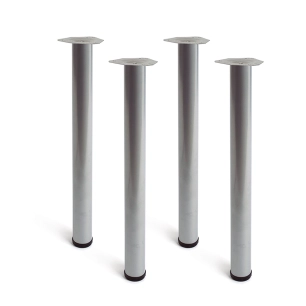 pied cylindrique de table, modèle 4406, en acier couleur aluminium, ø60 x 710 mm, 4 unités