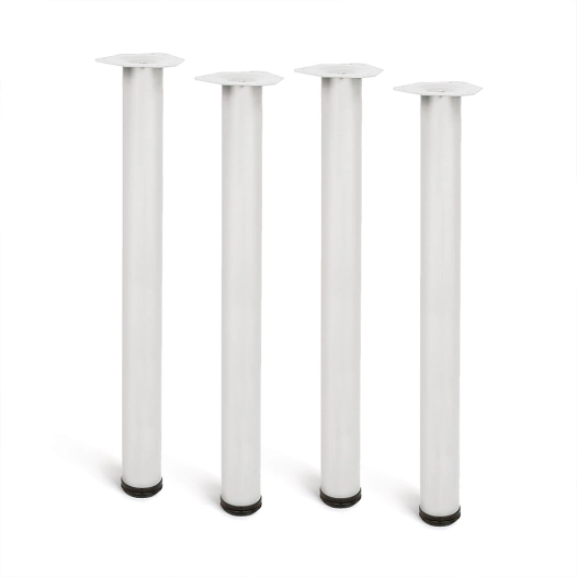 pied cylindrique de table, modèle 4406, en acier couleur blanc, ø60 x 710 mm, 4 unités