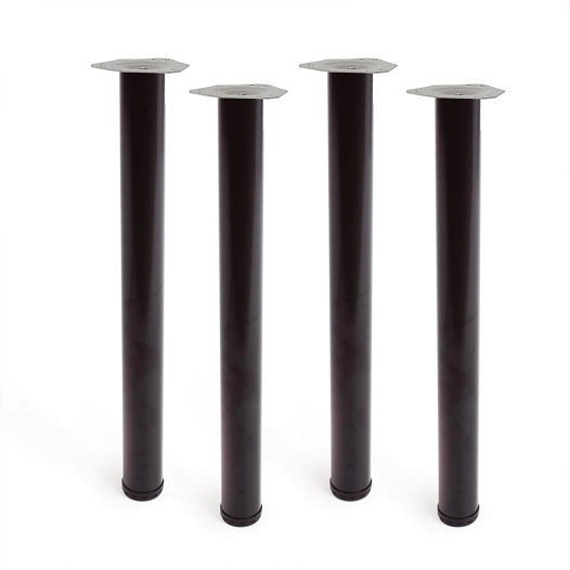 pied cylindrique de table, modèle 4406, en acier couleur noir, ø60 x 710 mm, 4 unités