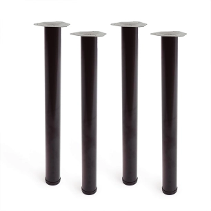 pied cylindrique de table, modèle 4406, en acier couleur noir, ø60 x 710 mm, 4 unités