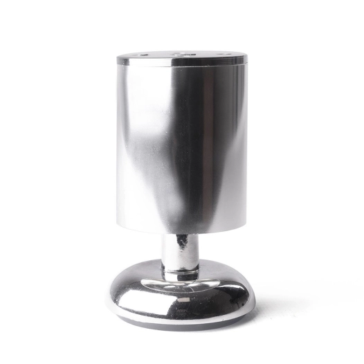 pied rond en aluminium, réglable, modèle 413, avec finition chrome brillant, ø50 x 100/105 mm