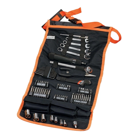 jeu d'outils variés, 77 pièces, dans une housse en nylon
