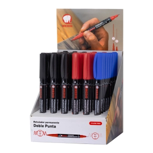 marqueur permanent à double pointe 0,2/0,5 mm, couleurs assorties, présentoir de 48 unités