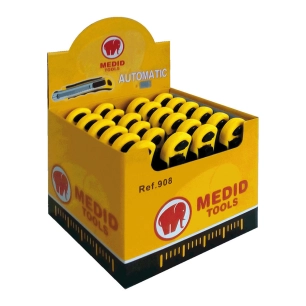 cutter avec changement de lame automatique 18 mm + 8 lames de rechange, présentoir 24 unités