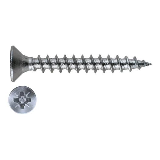 vis à bois din-7505-a, tête fraisée pz1, zingué cr-3, 3,5 x 10 mm. boîte 1000 uts.