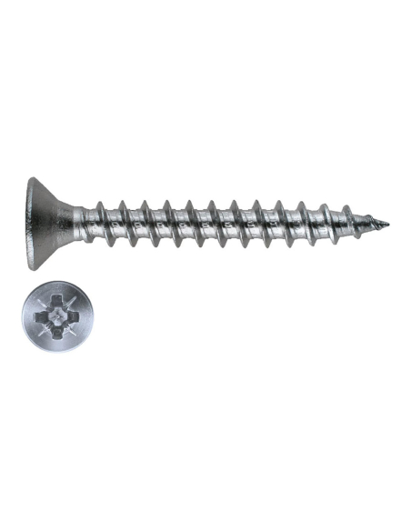 vis à bois din-7505-a, tête fraisée pz1, zingué cr-3, 3,5 x 10 mm. boîte 1000 uts.