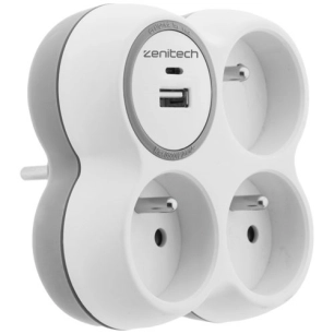 triplite 16 a avec chargeur usb a et c gris blanc - hbf