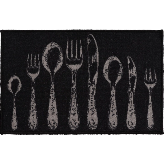 tapis imprime noir luance 50x80cm - luance