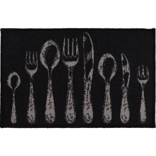 tapis imprime noir luance 50x80cm - luance