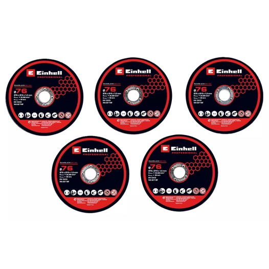 jeu de 5 disques à tronçonner einhell 76mm pour 86440027 - einhell