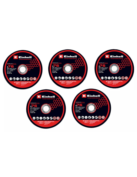 jeu de 5 disques à tronçonner einhell 76mm pour 86440027 - einhell