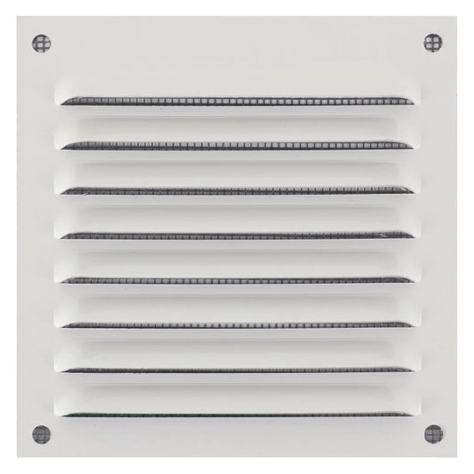 grille 150 x 150 mm alu blanc avec moustiquaire - quinoa residentiel
