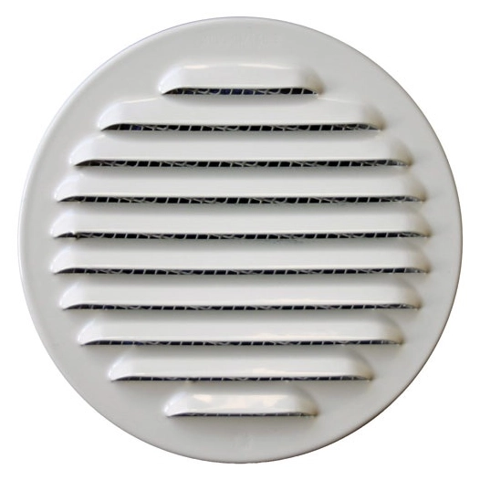 grille rond ã¸100mm ã  persienne alu blanc avec moustiquaire - quinoa residentiel