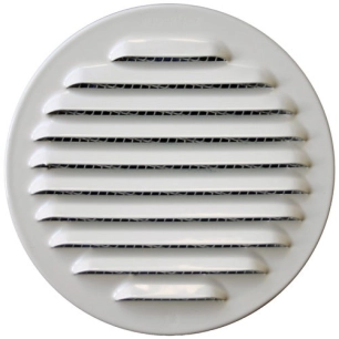 grille rond ã¸100mm ã  persienne alu blanc avec moustiquaire - quinoa residentiel