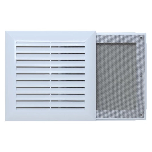 grille elegance 172x172mm plastique blanc avec moustiquaire - quinoa residentiel