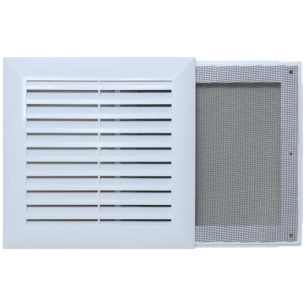 grille elegance 172x172mm plastique blanc avec moustiquaire - quinoa residentiel