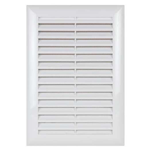 grille elegance 172x342 mm plastique blanc avec moustiquaire - quinoa residentiel