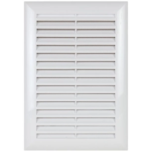 grille elegance 172x342 mm plastique blanc avec moustiquaire - quinoa residentiel