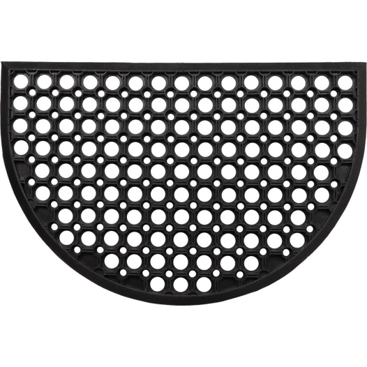 luance tapis demi lune caillebotis caoutchouc noir 40x60cm - luance