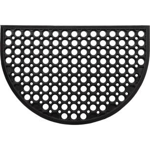 luance tapis demi lune caillebotis caoutchouc noir 40x60cm - luance