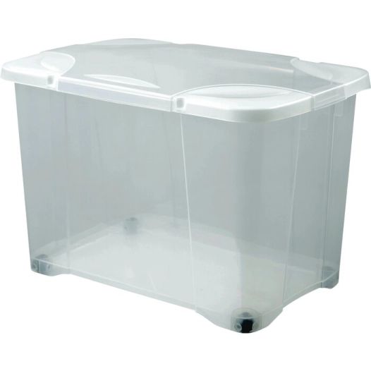 clip box 60l gris + roulettes