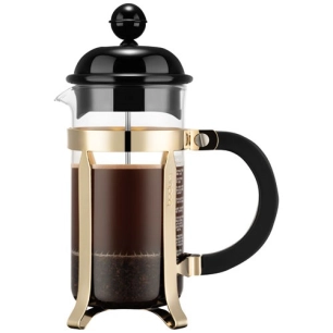 cafetiã¨re ã  piston 3 tasses noir & dorã© - bodum