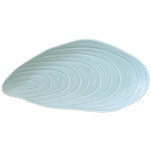assiette de service en porc.32,5x16 cm coquillages azur - pozzi milano spa
