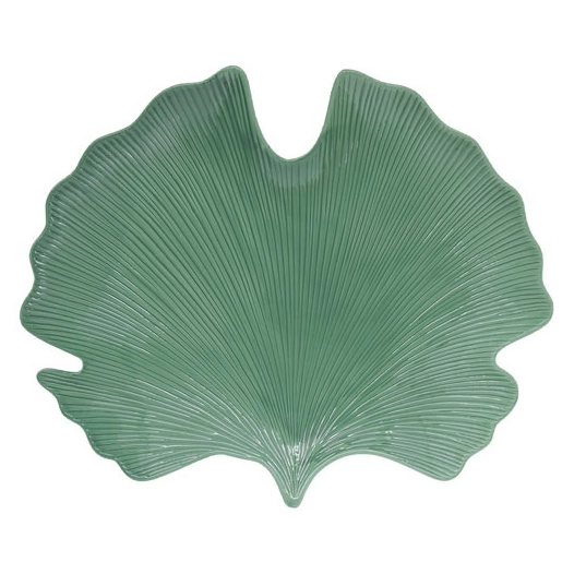 coffret plat de service 35x29 cm feuille de bananier en porc. leaves light green - pozzi milano spa