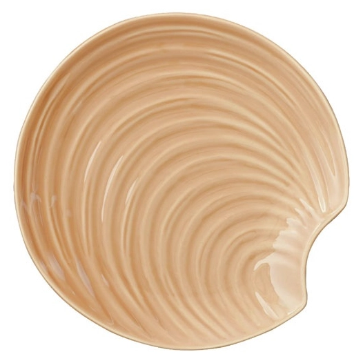plate d26cm en porcelaine coquillages sand - pozzi milano spa