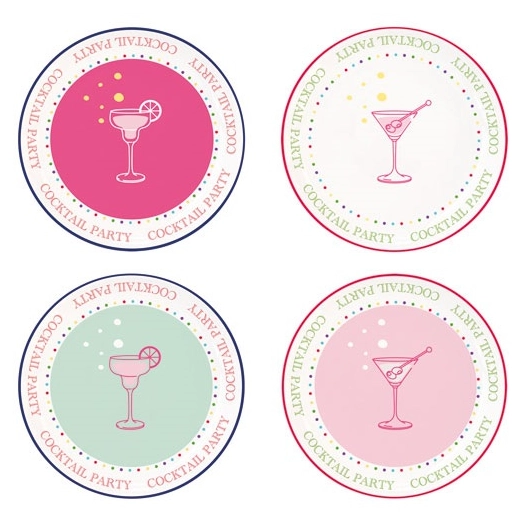 set 4 vide-poches en porcelaine en boite twist & match aquamarine-pink - pozzi milano spa