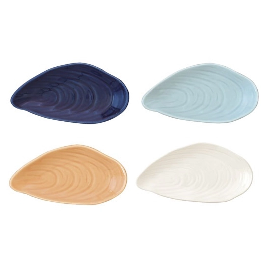 assiette en porc.13,5x7 cm - 4 coloris ass. coquillages - pozzi milano spa