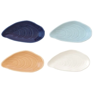 assiette en porc.13,5x7 cm - 4 coloris ass. coquillages - pozzi milano spa
