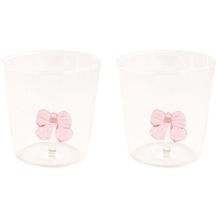 lot de 2 verres borosilicate 350 ml en boãžte twist & match aquamarine-pink - pozzi milano spa