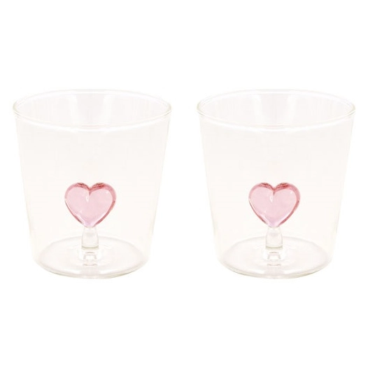 lot de 2 verres borosilicate 350 ml en boãžte twist & match red - pozzi milano spa