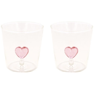 lot de 2 verres borosilicate 350 ml en boãžte twist & match red - pozzi milano spa