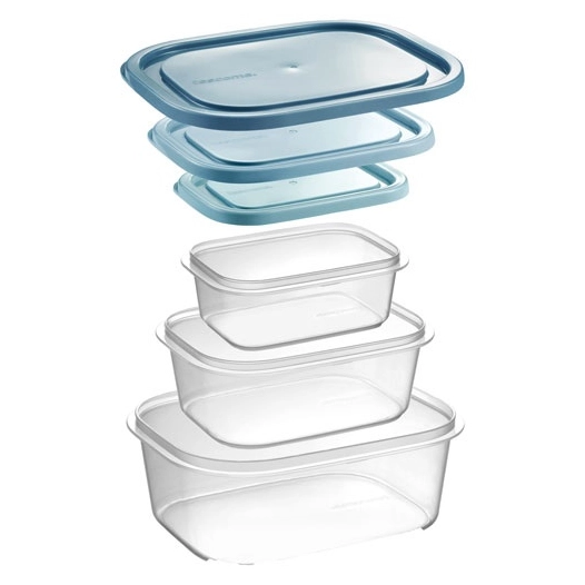 boites plastique lot de 3 (0l5+1l+2l) - tescoma