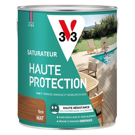 saturateur haute protection teck mat 2.5 l - v 33 sa