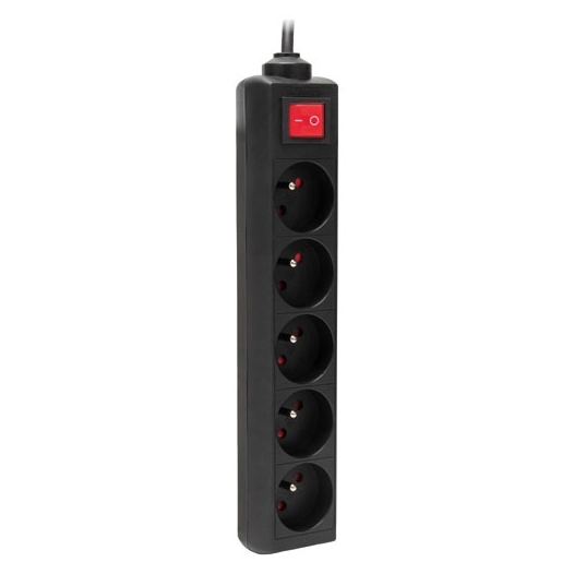 bloc 5 prises 16 a avec interrupteur ã  voyant noir cable 1 - hbf