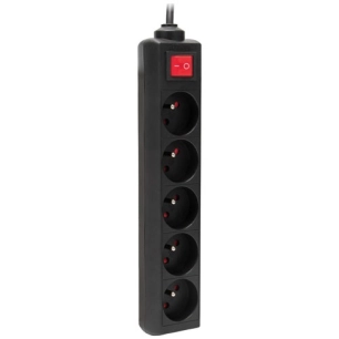 bloc 5 prises 16 a avec interrupteur ã  voyant noir cable 1 - hbf