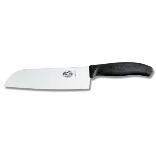 couteau santoku lame lisse 17 cm noir - beligne et fils sas
