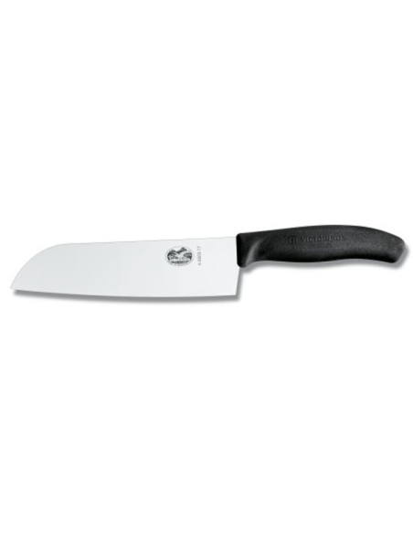 couteau santoku lame lisse 17 cm noir - beligne et fils sas