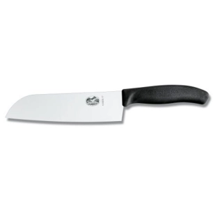 couteau santoku lame lisse 17 cm noir - beligne et fils sas