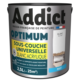 peinture reca optimum impression acrylique universel blanc 2,5l - addict