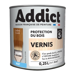 vernis addict bois mat chêne clair 250ml - addict